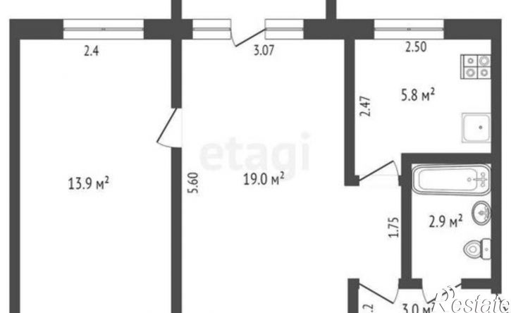2-комн квартира улица Лихачёва, 9,  д. 9