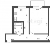 2-комн, 43кв м, этаж 3/4 ул Энергетическая, 14