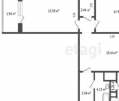 3-комн, 67кв м, этаж 1/9 проспект 70 лет Октября, 110