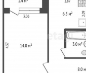 1-комн, 33кв м, этаж 1/9 Гожувская улица, 52