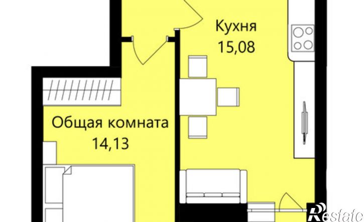 1-комн квартира в новом доме проспект Российской Армии, 11А