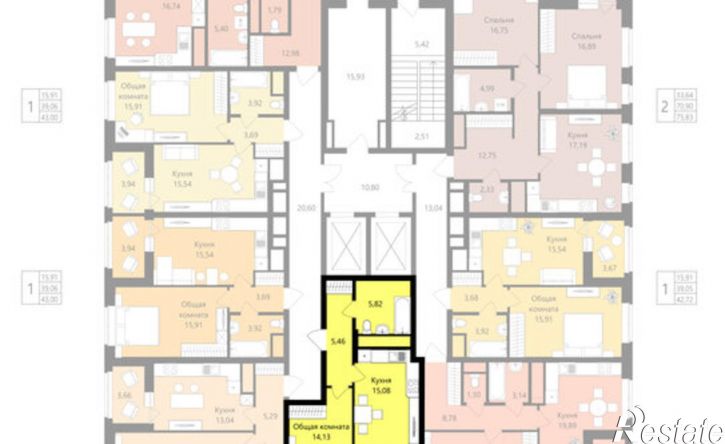 1-комн квартира в новом доме проспект Российской Армии, 11А