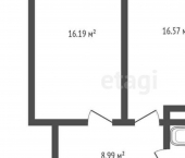 1-комн, 37кв м, этаж 1/9 улица Победы, 27