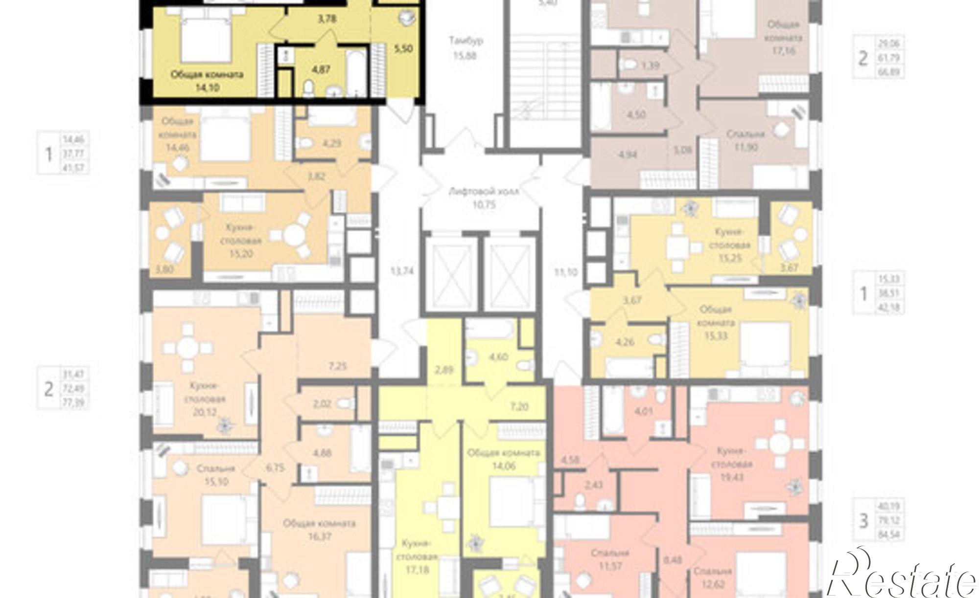 Купить квартиру за 6 377 900 рублей на жилой район Юбилейный, 3-й микрорайон