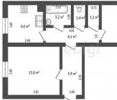 2-комн, 47кв м, этаж 1/2 ул Титова, 30