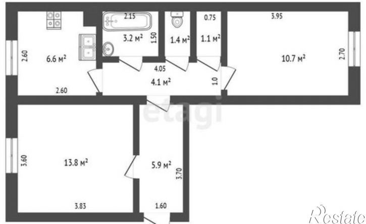 2-комн квартира ул Титова, 30,  д. 30