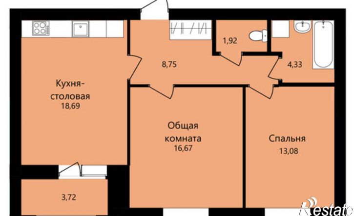 2-комн квартира в новом доме улица Филатова, 15,  д. 15