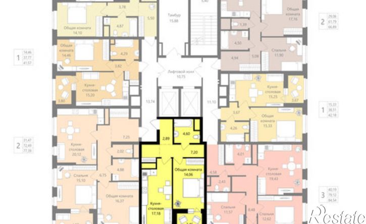 1-комн квартира в новом доме жилой район Юбилейный, 3-й микрорайон