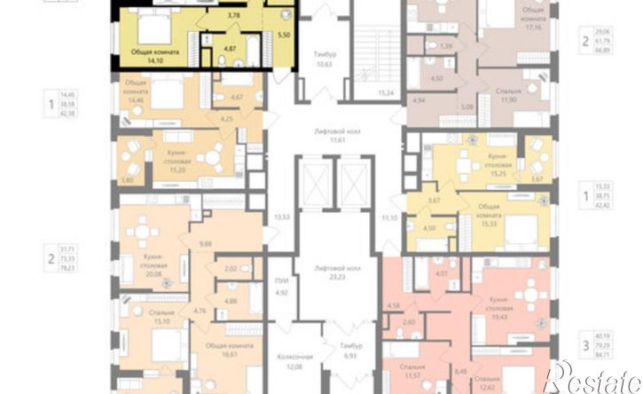 1-комн квартира в новом доме жилой район Юбилейный, 3-й микрорайон