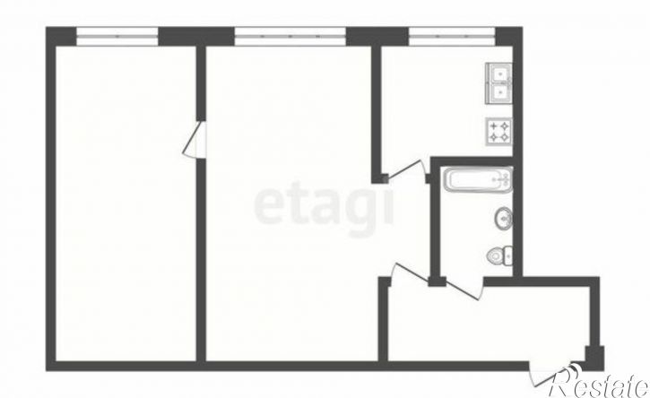 2-комн квартира проспект 60 лет Октября, 39,  д. 39