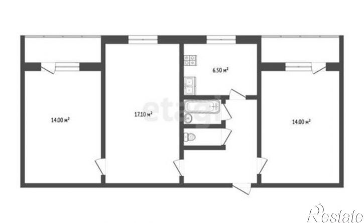 3-комн квартира улица Лихачёва, 5А,  д. 5А