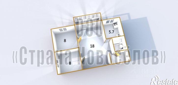 2-комн квартира улица Степана Разина, 35,  д. 35