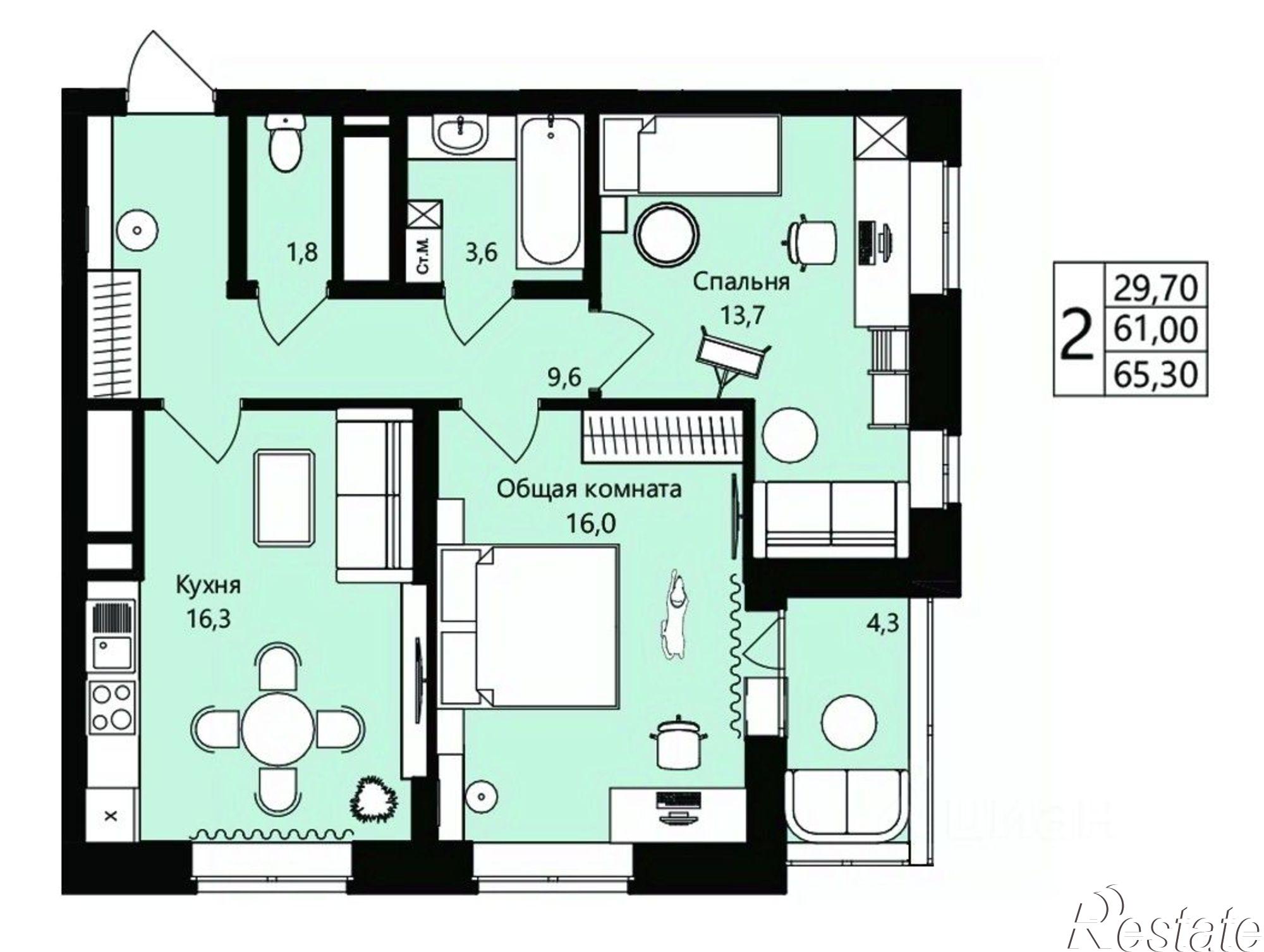 Купить квартиру за 7 901 300 рублей