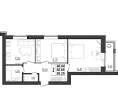 2-комн, 59 кв м, этаж 4/9 Псковская улица, 13