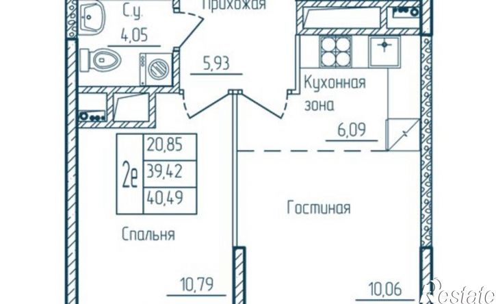 1-комн квартира в новом доме Саранск, жилой район Центр, ЖК Мон