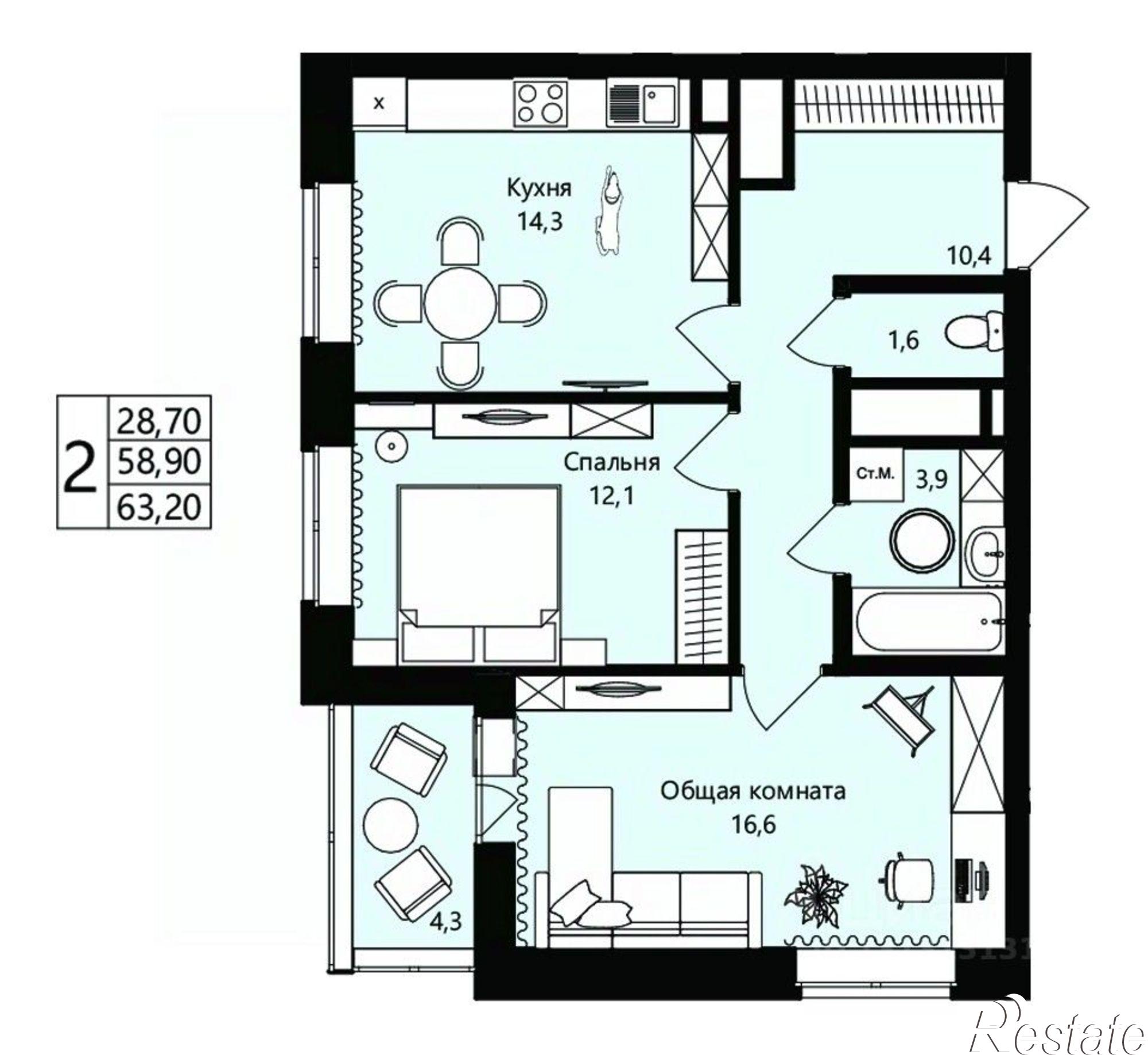 Купить квартиру за 7 773 600 рублей