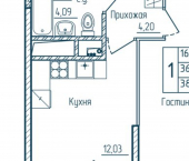 1-комн, 38 кв м, этаж 4/18 пр-д Жуковского, 10