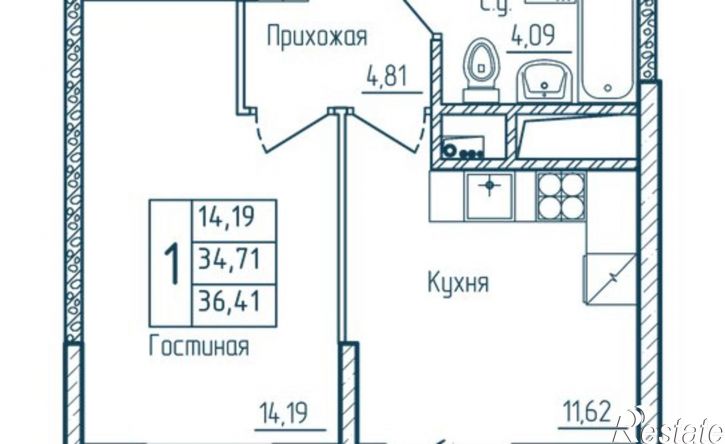 1-комн квартира в новом доме пр-д Жуковского, 10,  д. 10