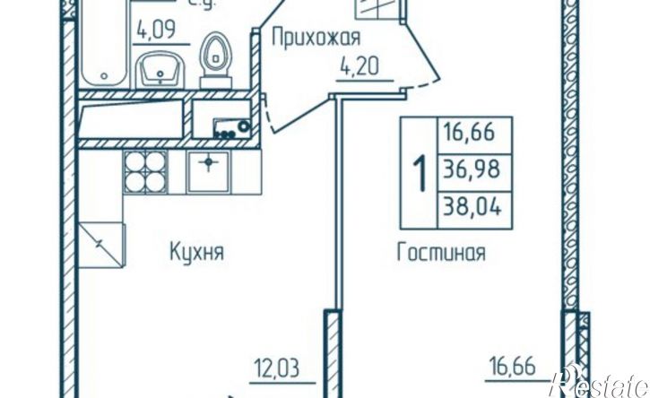 1-комн квартира в новом доме пр-д Жуковского, 10,  д. 10