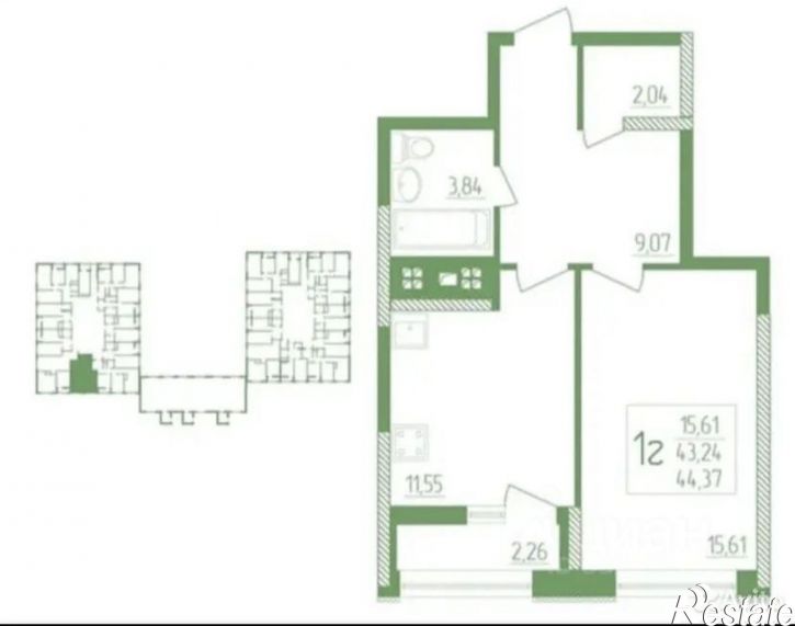 1-комн квартира улица Анны Лусс, 7А,  д. 7А