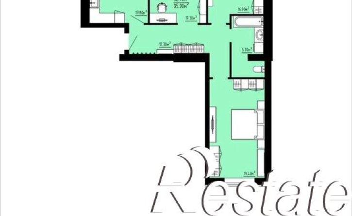 3-комн квартира в новом доме Республиканская улица, 55,  д. 55